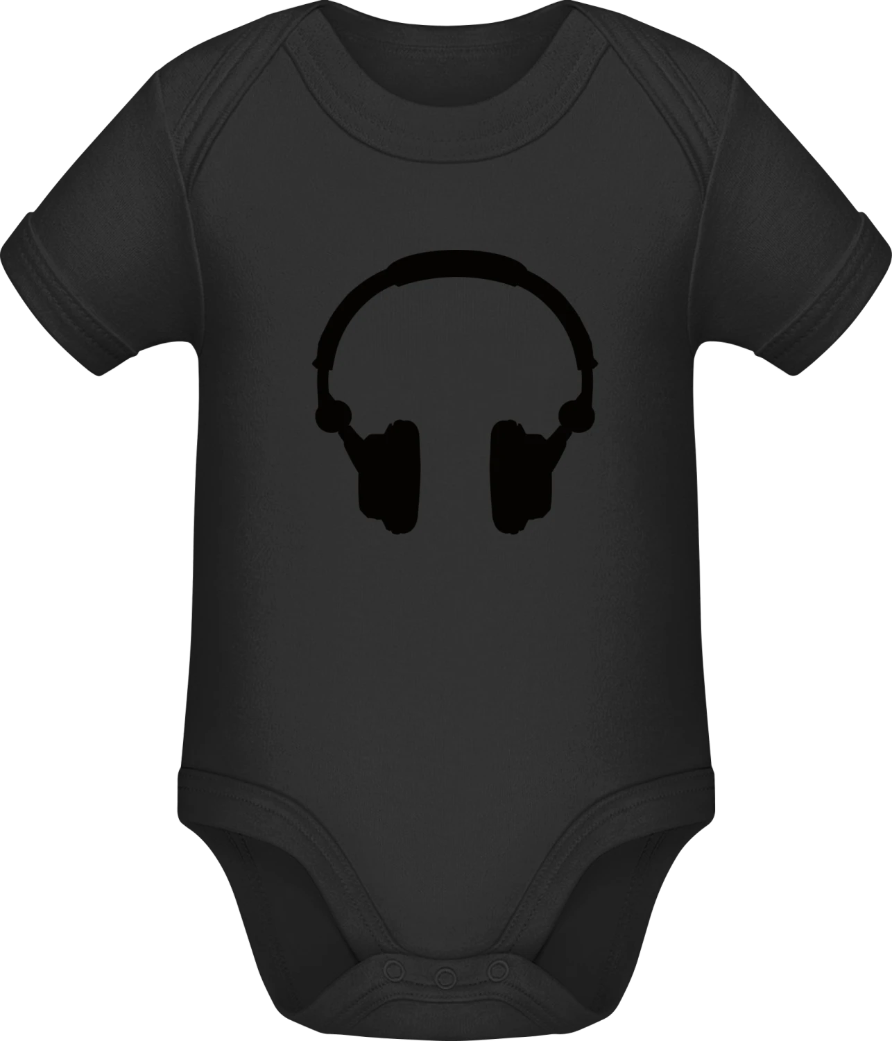 Music Headphones - Black Sonar SSL organic babybodsuit - Front