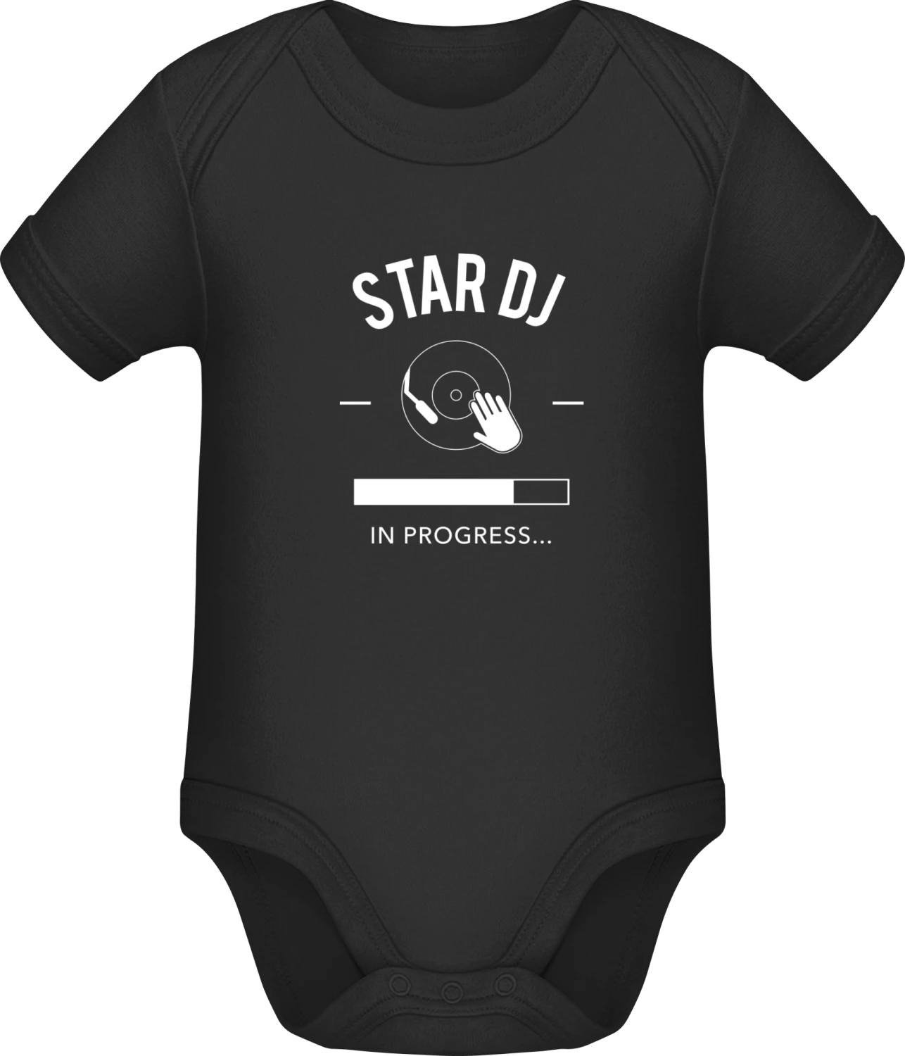 Star DJ In Progress - Black Sonar SSL organic babybodsuit - Front