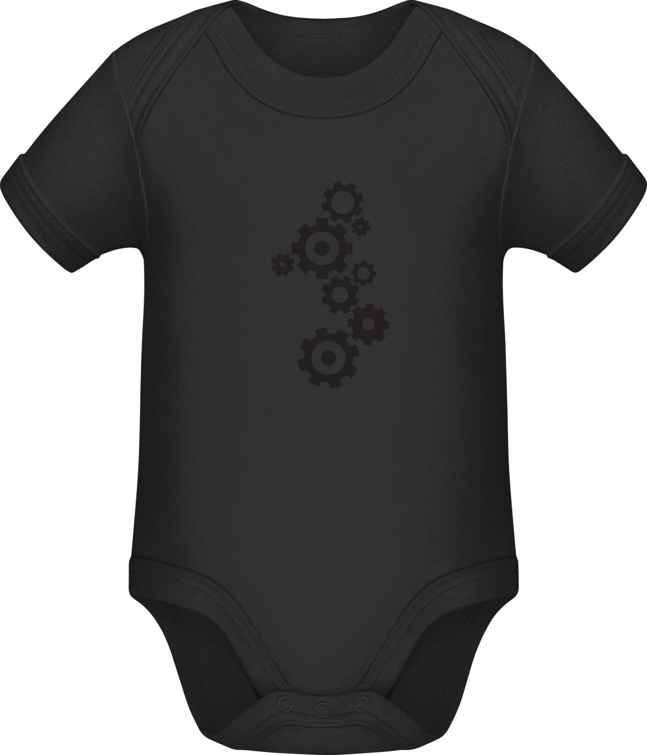 Zahnrad - Black Sonar SSL organic babybodsuit - Front