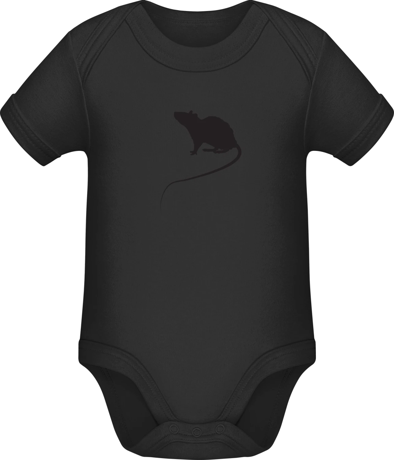 Mouse Silhouette - Black Sonar SSL organic babybodsuit - Front