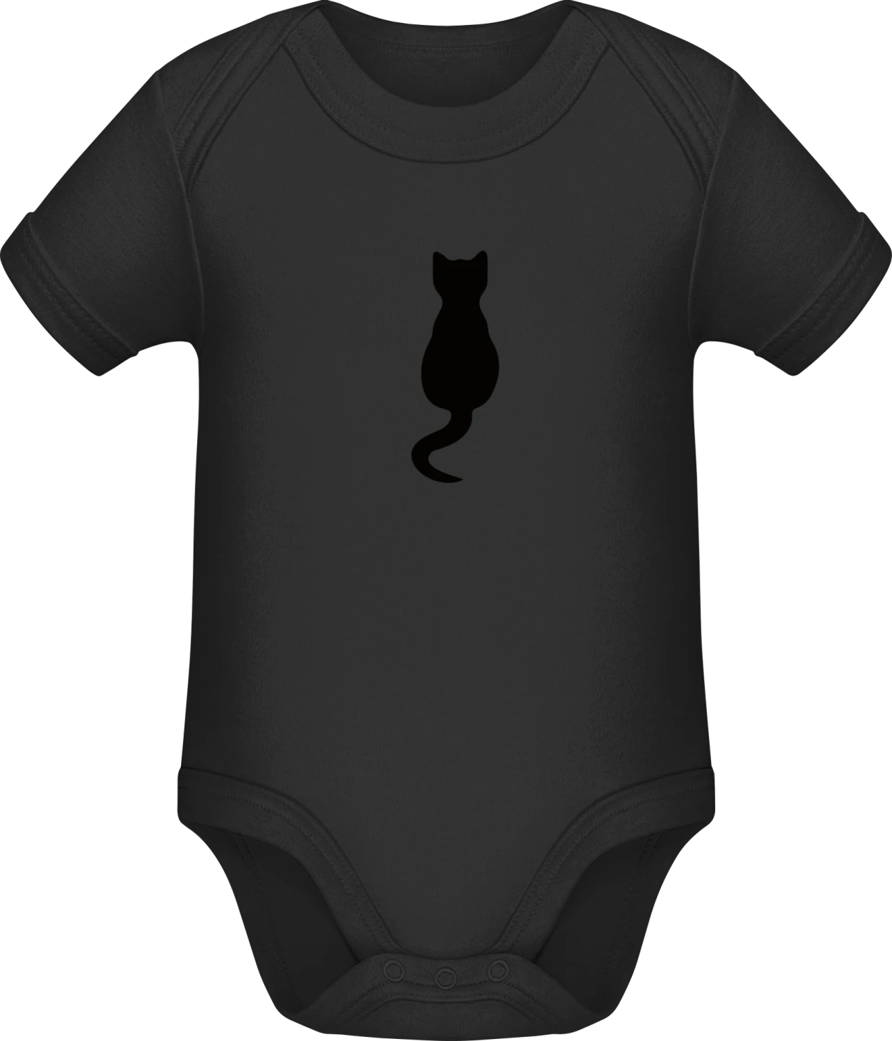 Katze - Black Sonar SSL organic babybodsuit - Front