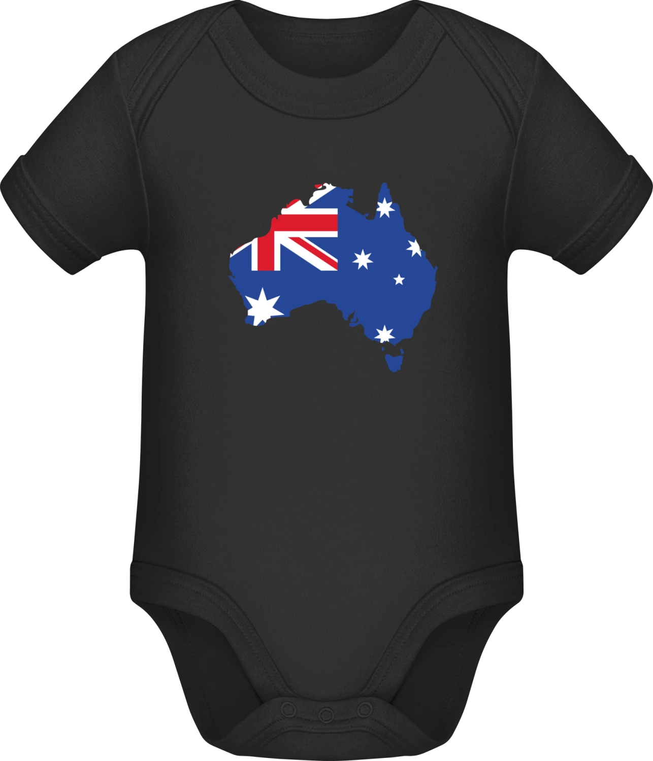 Australien Landkarte - Black Sonar SSL organic babybodsuit - Front