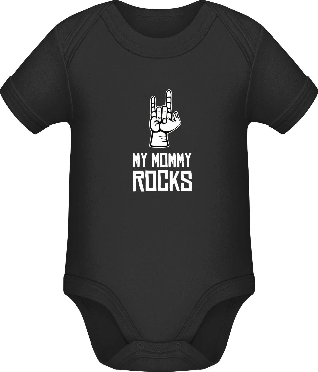 My Mommy Rocks - Black Sonar SSL organic babybodsuit - Front