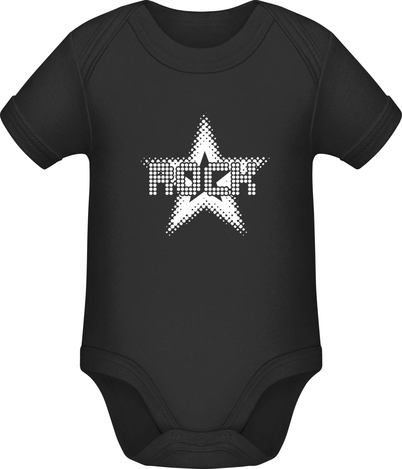 Rock Star - Black Sonar SSL organic babybodsuit - Front