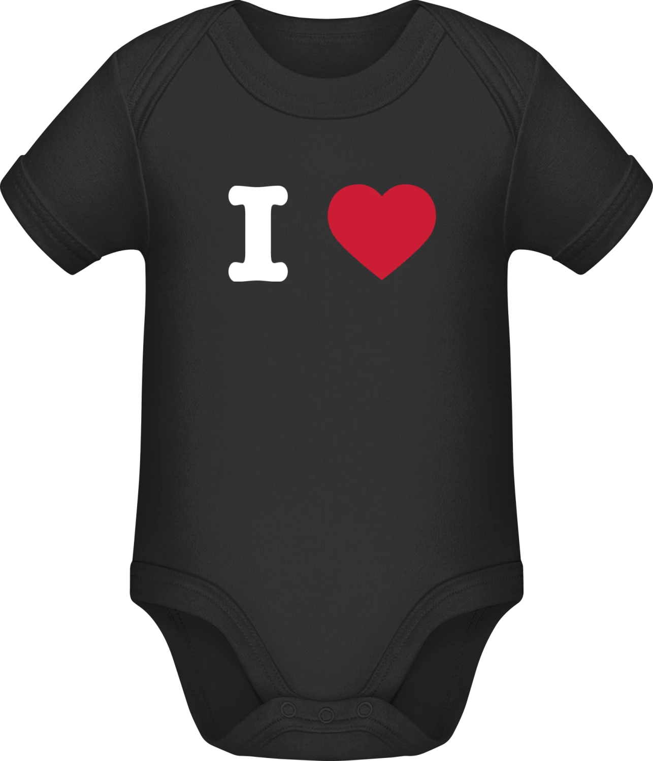 I heart - Black Sonar SSL organic babybodsuit - Front