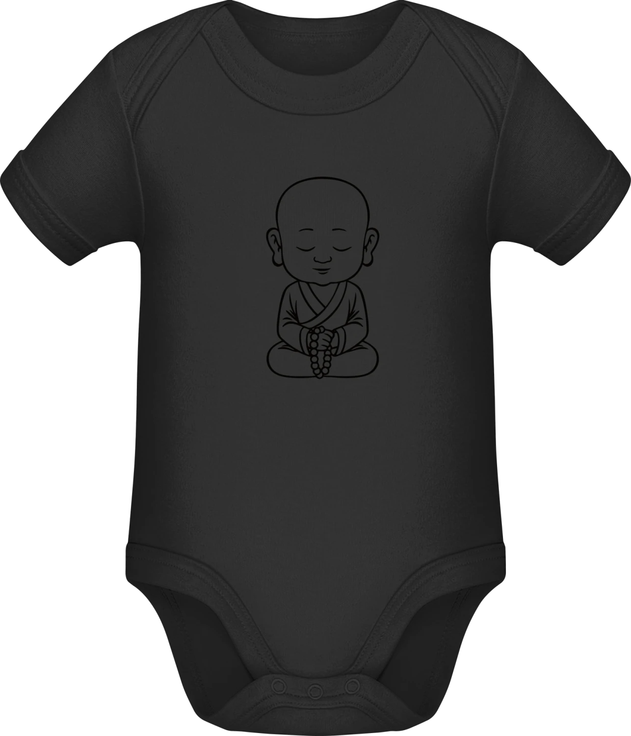 Baby Buddha - Black Sonar SSL organic babybodsuit - Front