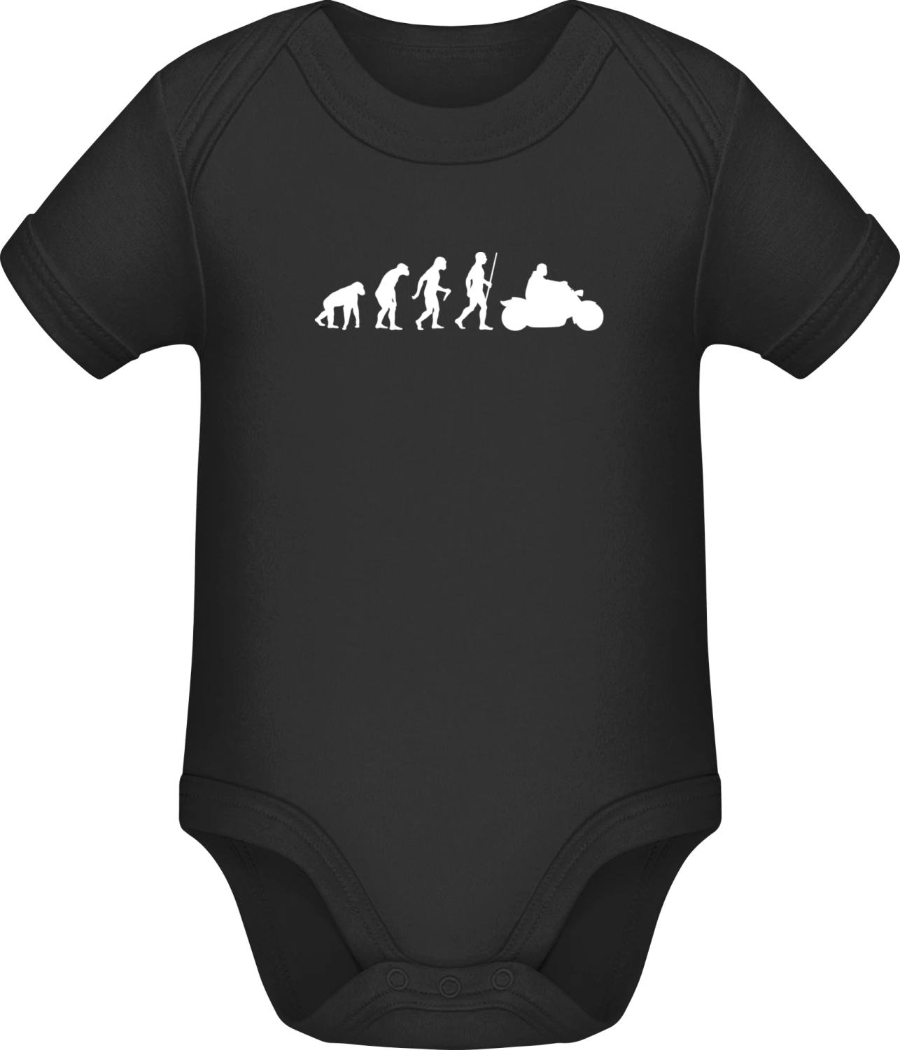 Motor Chopper Evolution - Black Sonar SSL organic babybodsuit - Front