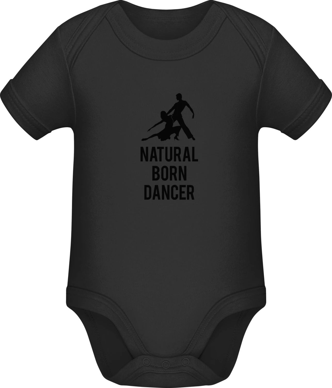 Natural Born Dancer - Black Sonar SSL organic babybodsuit - Front