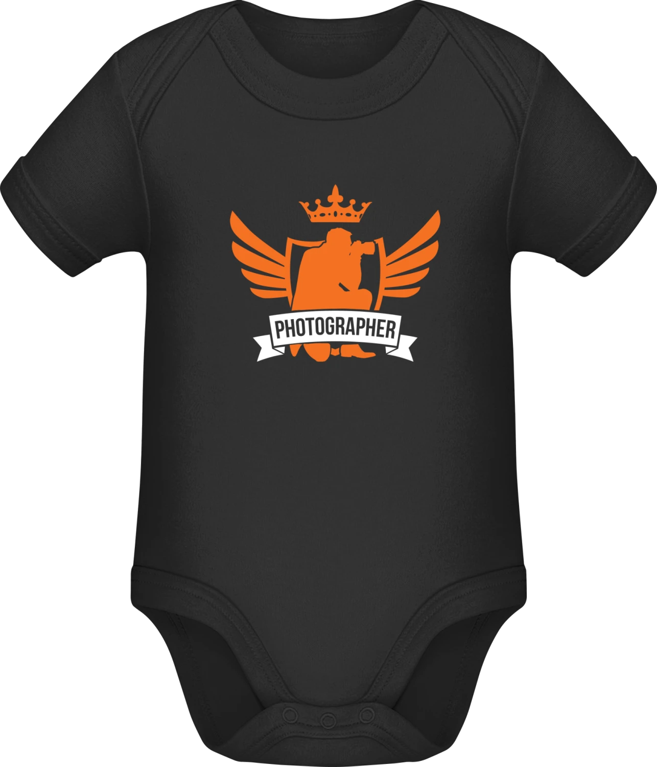 Photographer Crown - Black Sonar SSL organic babybodsuit - Front