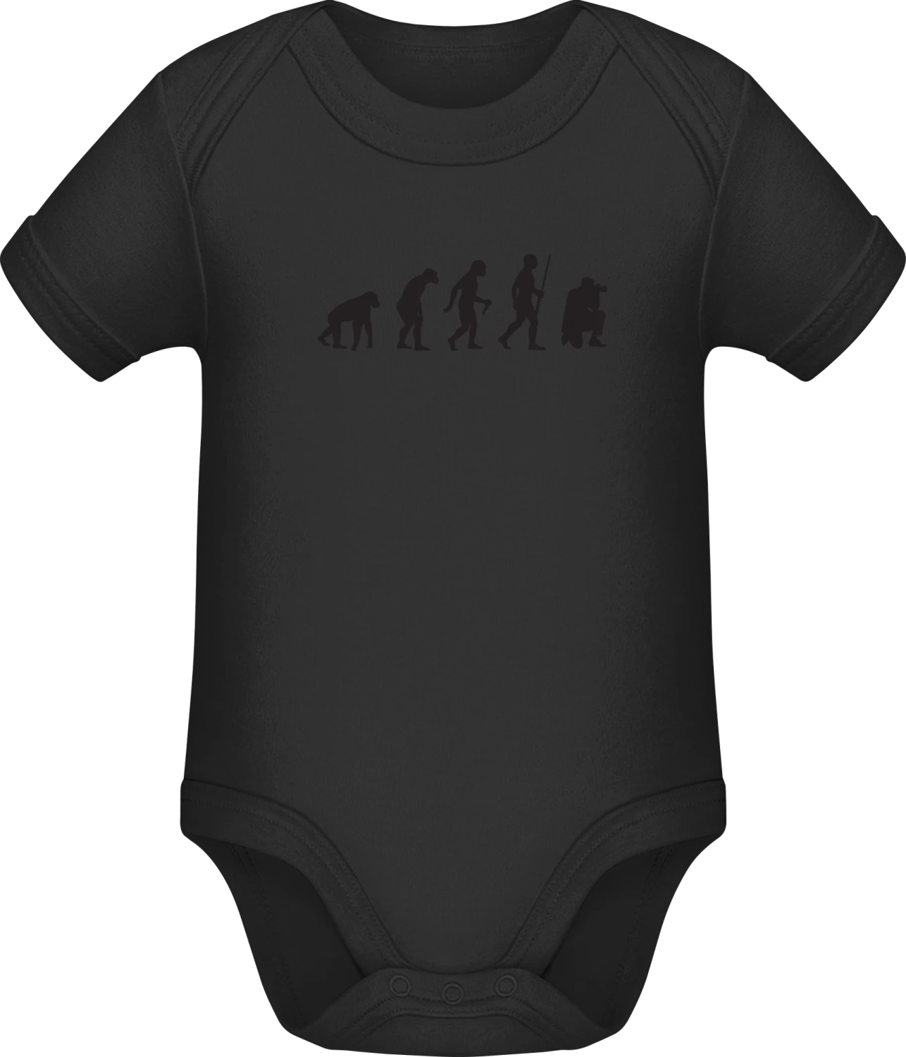 Photographer Evolution - Black Sonar SSL organic babybodsuit - Front