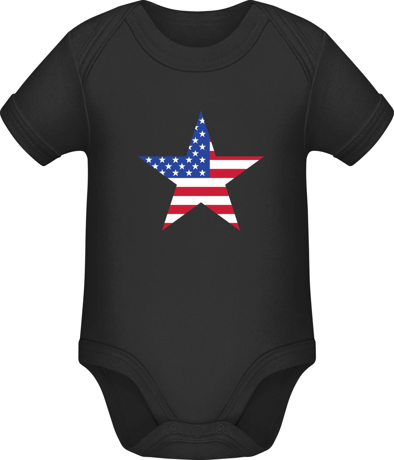 American Star - Black Sonar SSL organic babybodsuit - Front