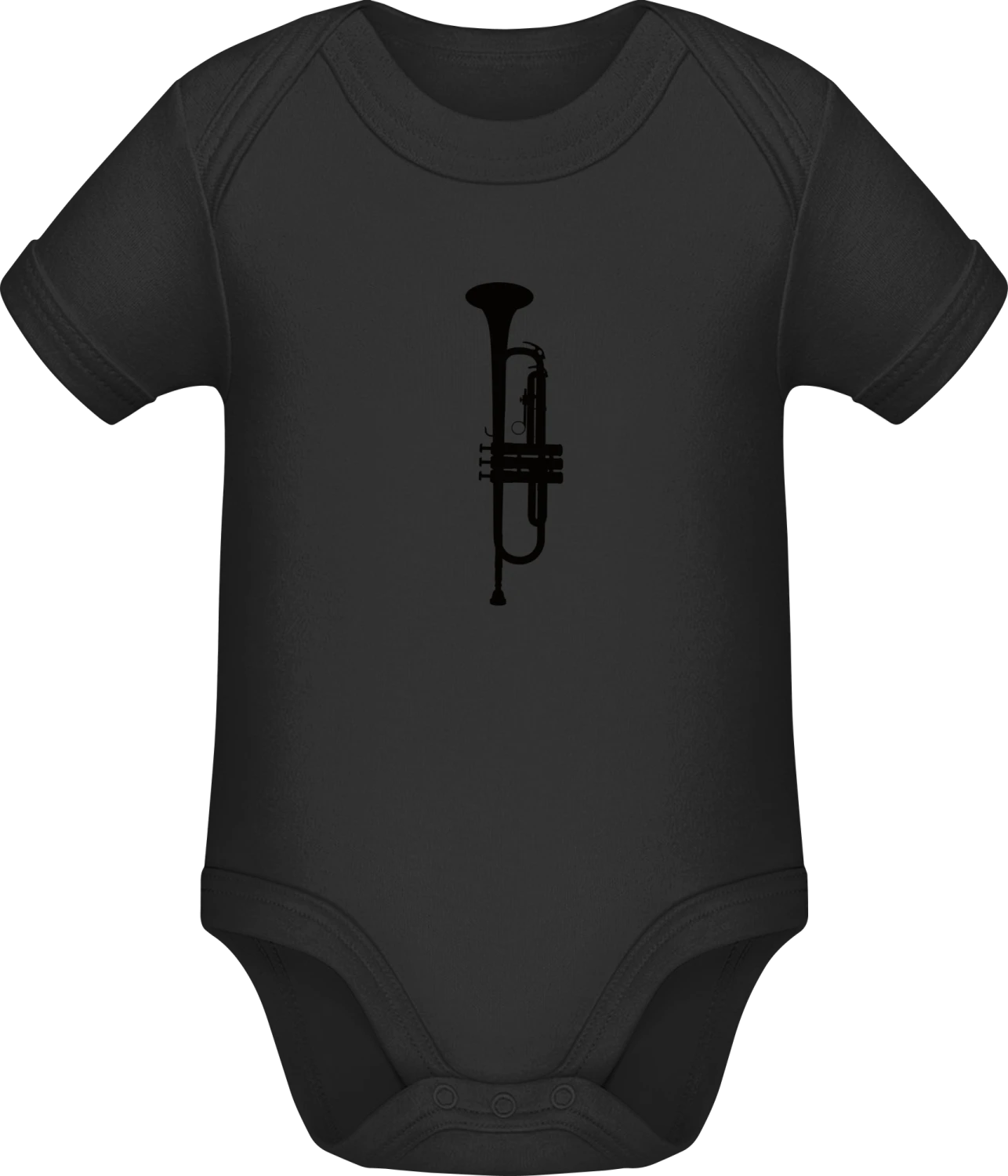 Trompete - Black Sonar SSL organic babybodsuit - Front