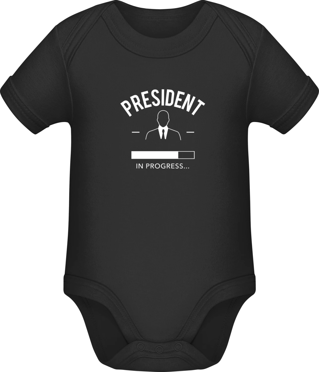 President in Progress - Black Sonar SSL organic babybodsuit - Front