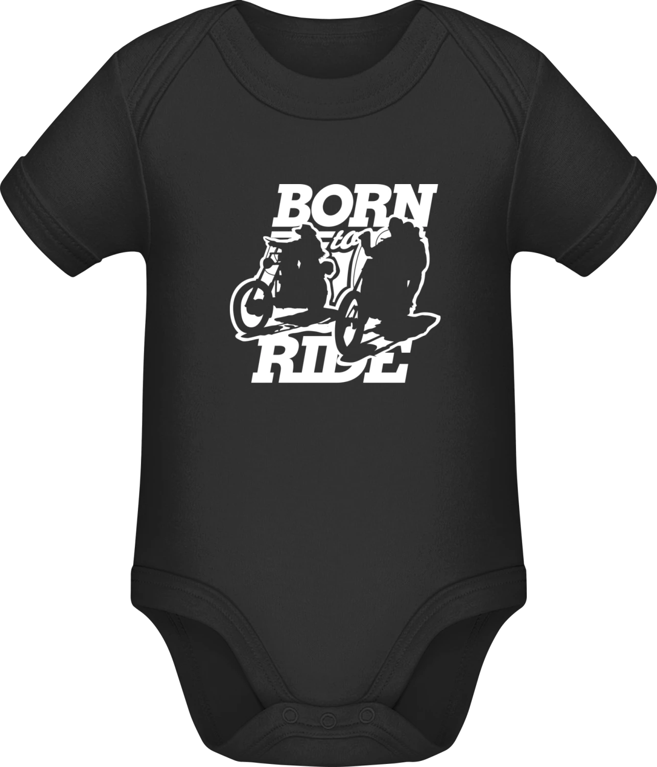 Born To Ride - Black Sonar SSL organic babybodsuit - Front