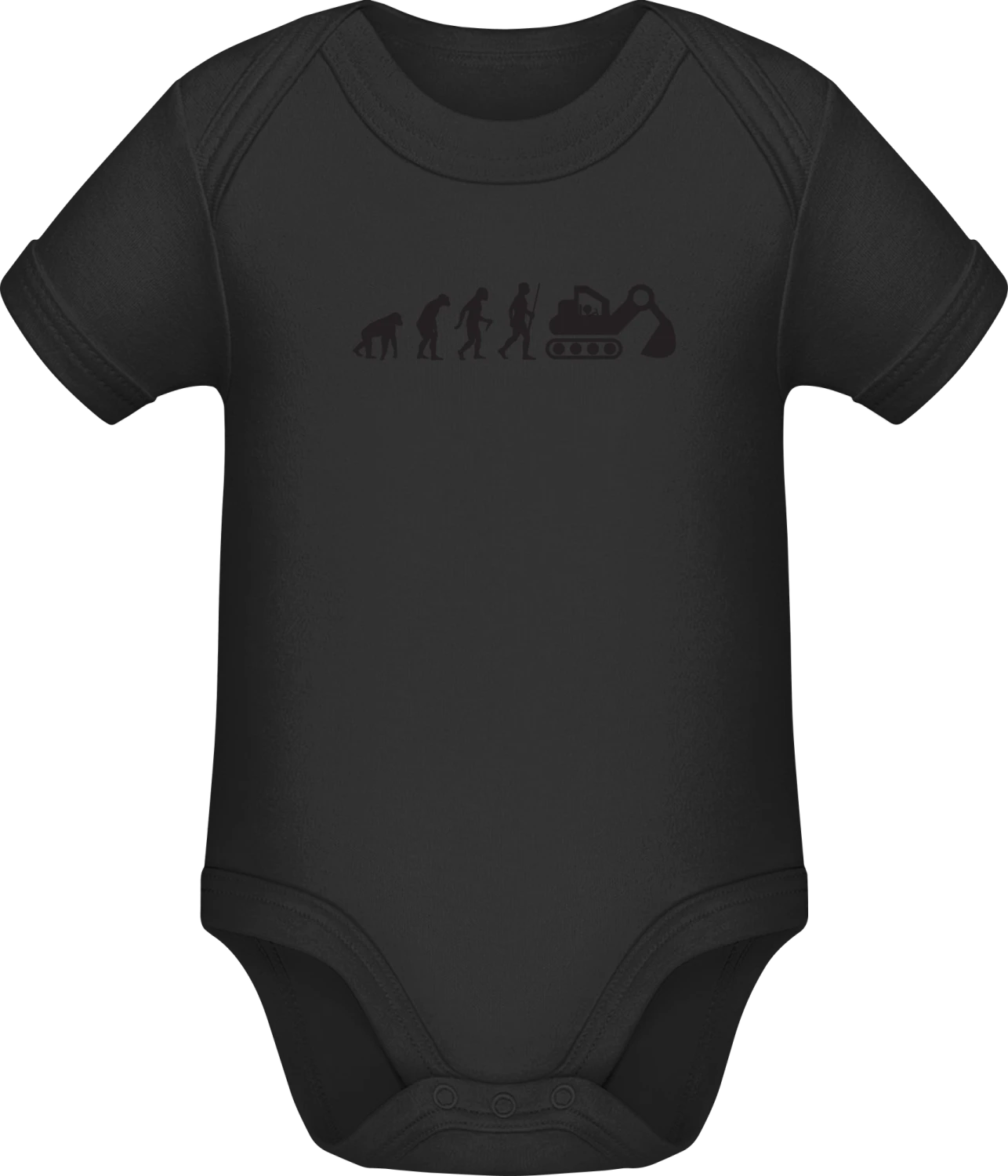 Excavator Driver Evolution - Black Sonar SSL organic babybodsuit - Front