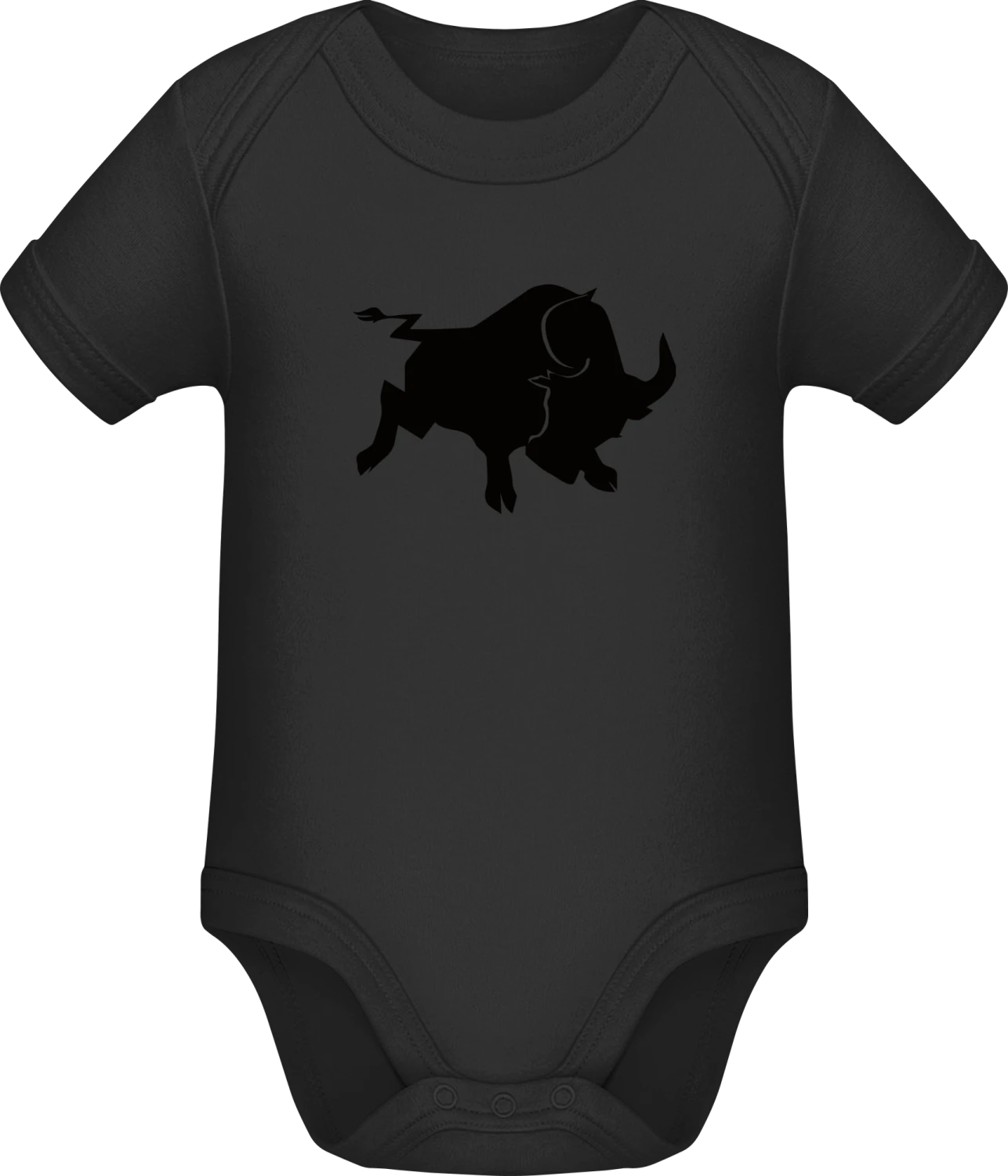 Bull Taurus - Black Sonar SSL organic babybodsuit - Front