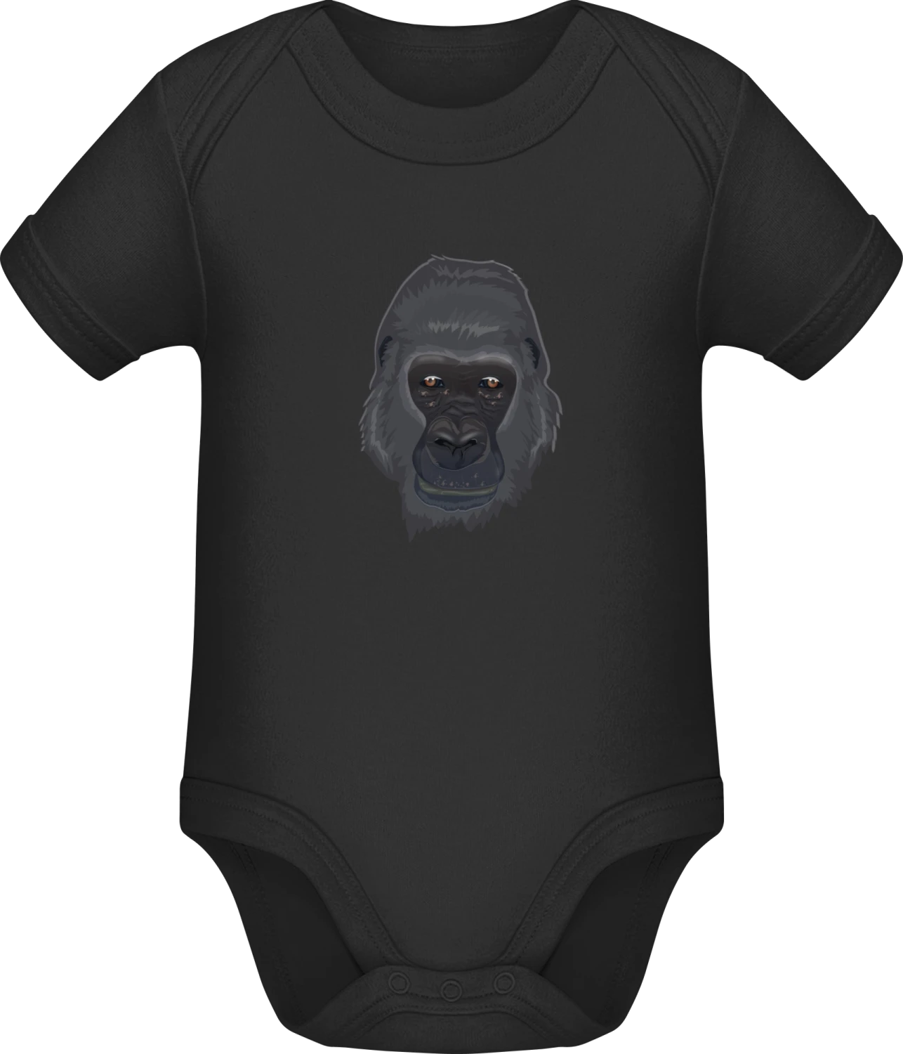 Gorilla Kopf Realistisch - Black Sonar SSL organic babybodsuit - Front