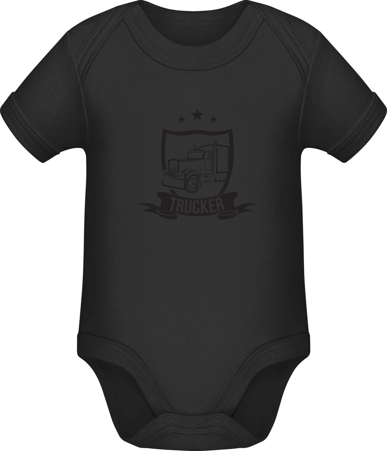 Trucker Logo - Black Sonar SSL organic babybodsuit - Front