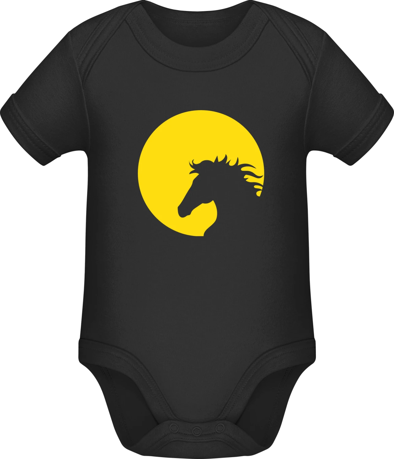 Horse In Moonlight - Black Sonar SSL organic babybodsuit - Front