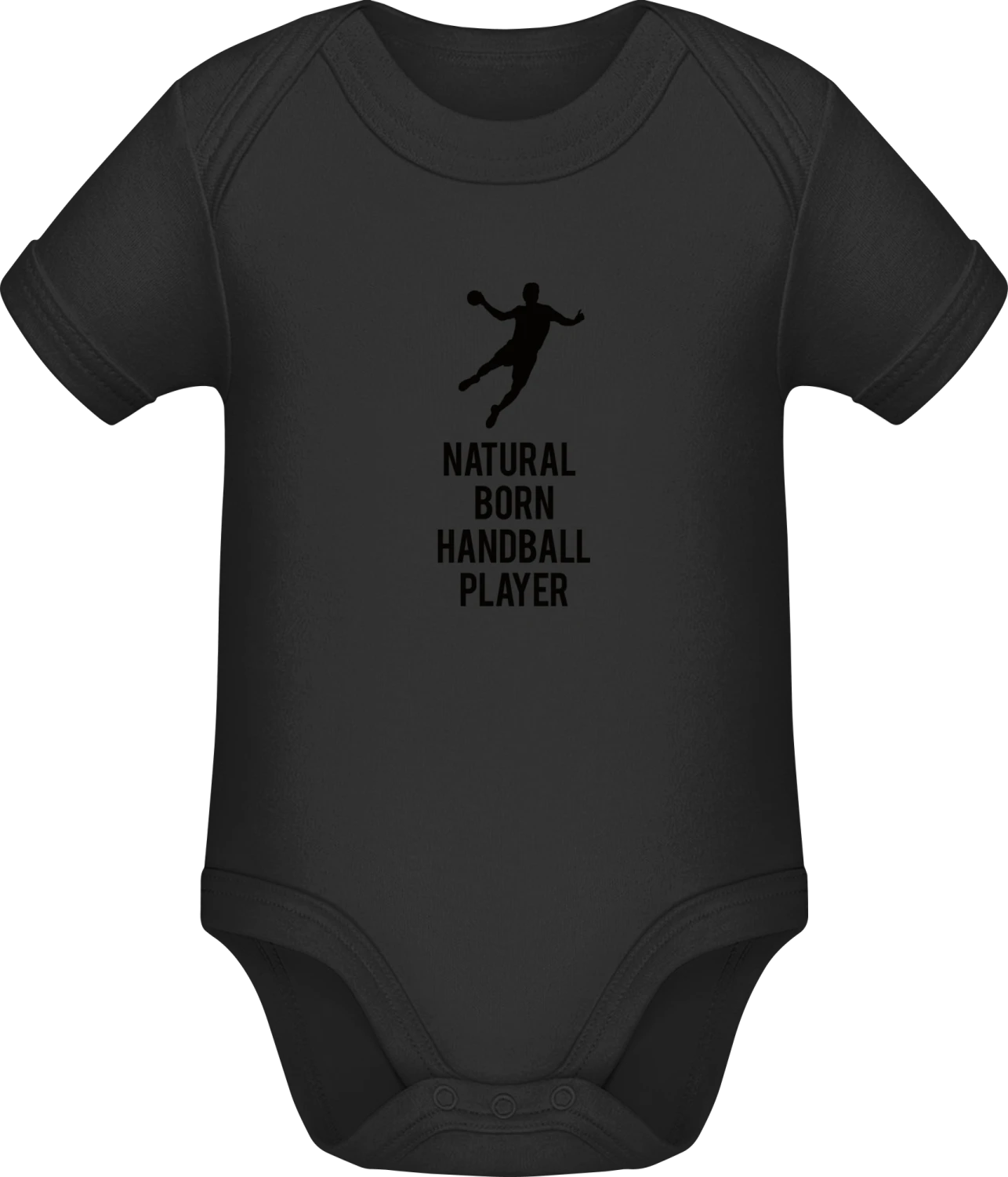 Natural Born Handball Player - Black Sonar SSL organic babybodsuit - Front