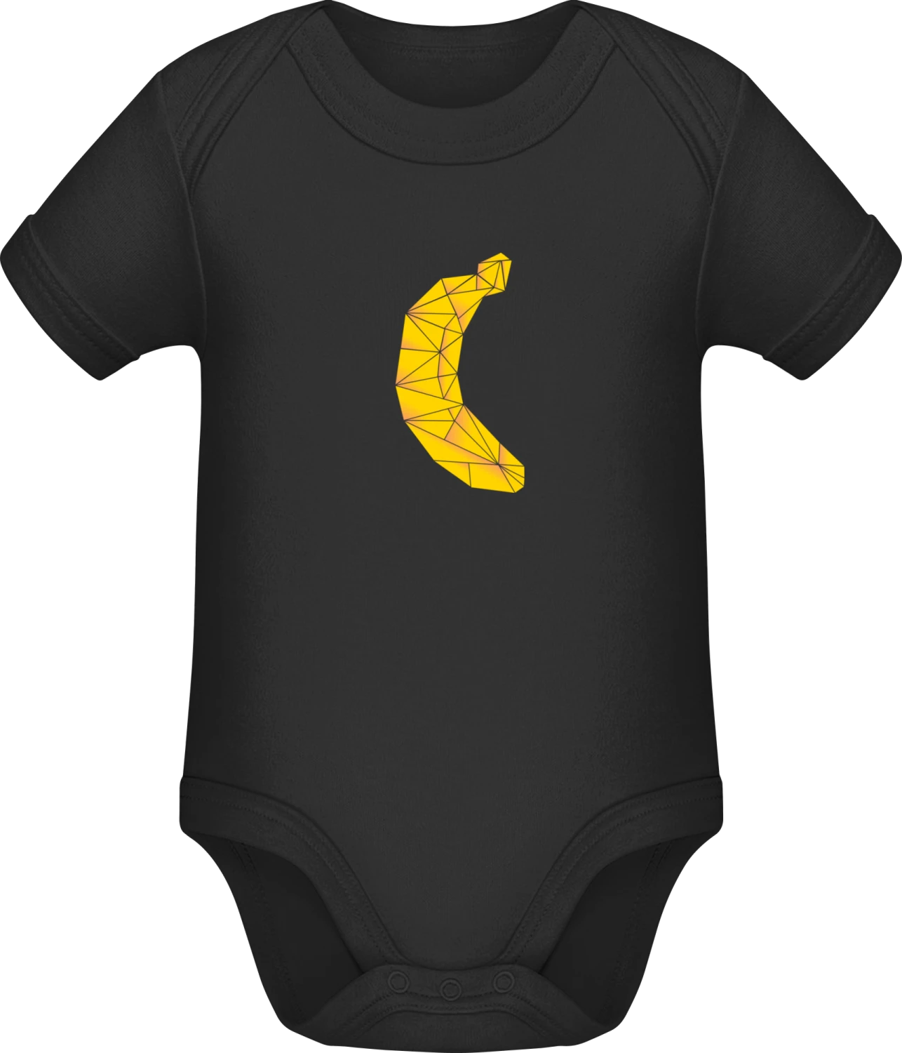 Banana Triangle Style - Black Sonar SSL organic babybodsuit - Front