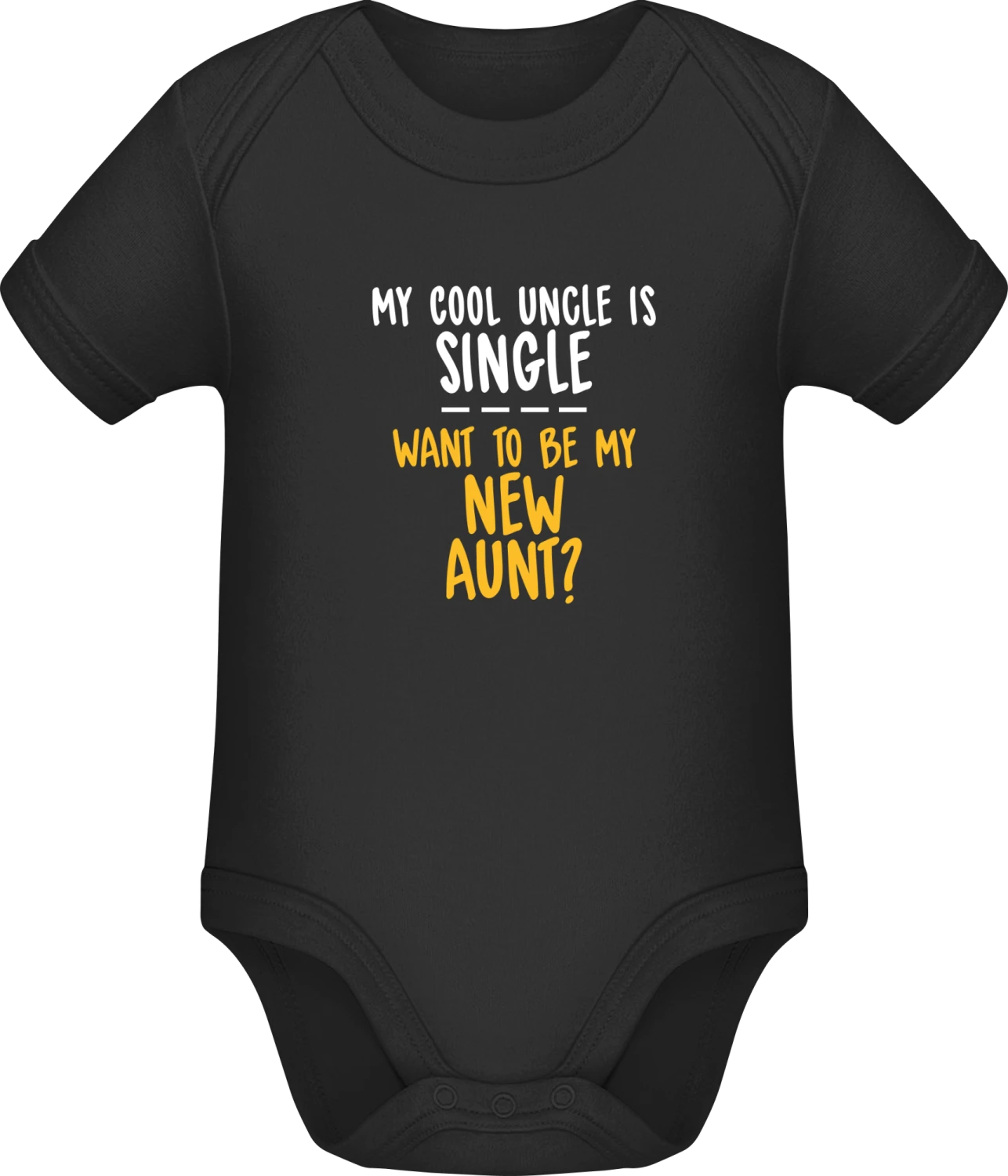 My Cool Uncle Is Single - Black Sonar SSL organic babybodsuit - Front