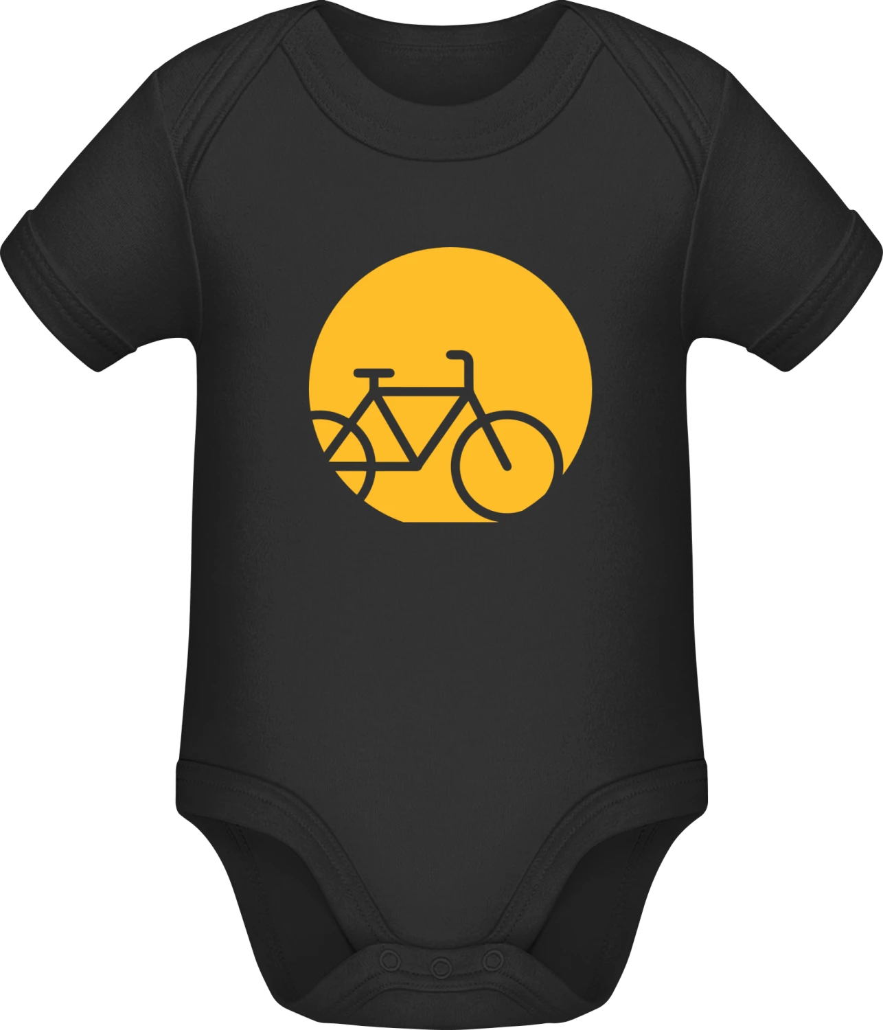 Bicycle In The Moon - Black Sonar SSL organic babybodsuit - Front