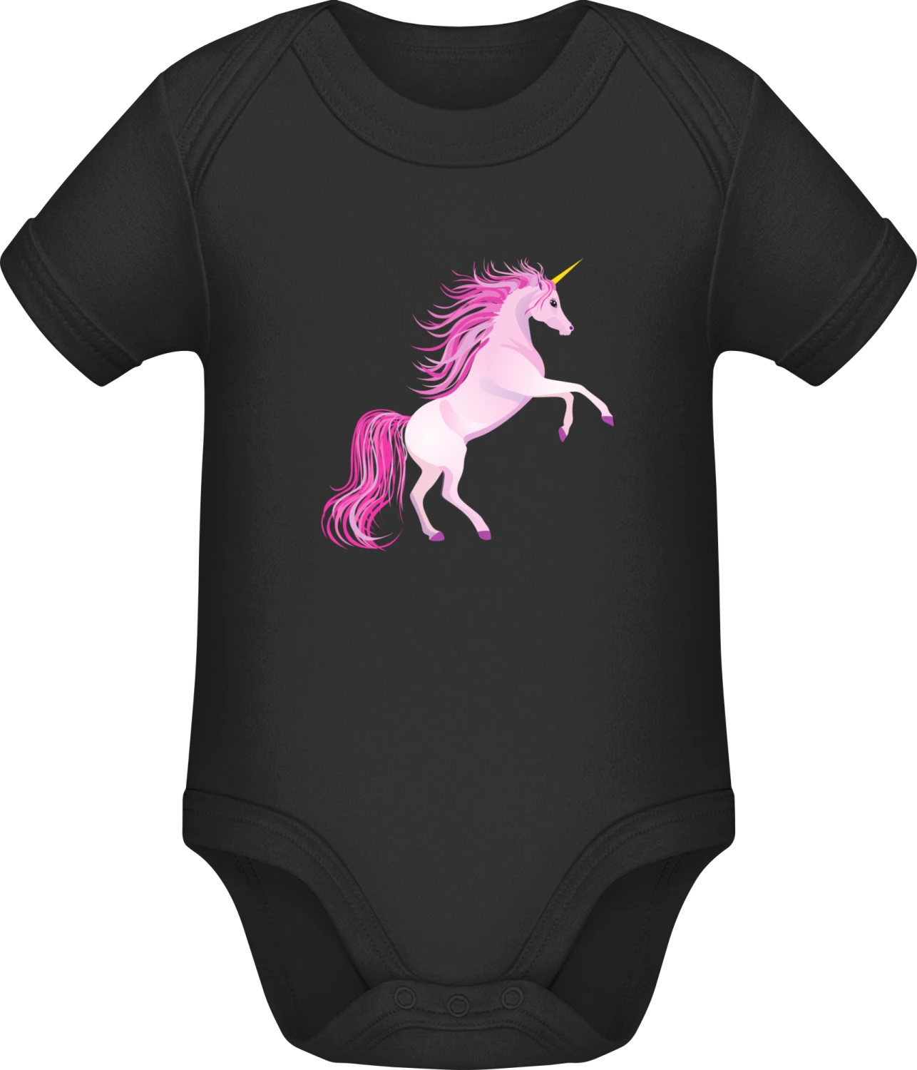 Wild Unicorn - Black Sonar SSL organic babybodsuit - Front