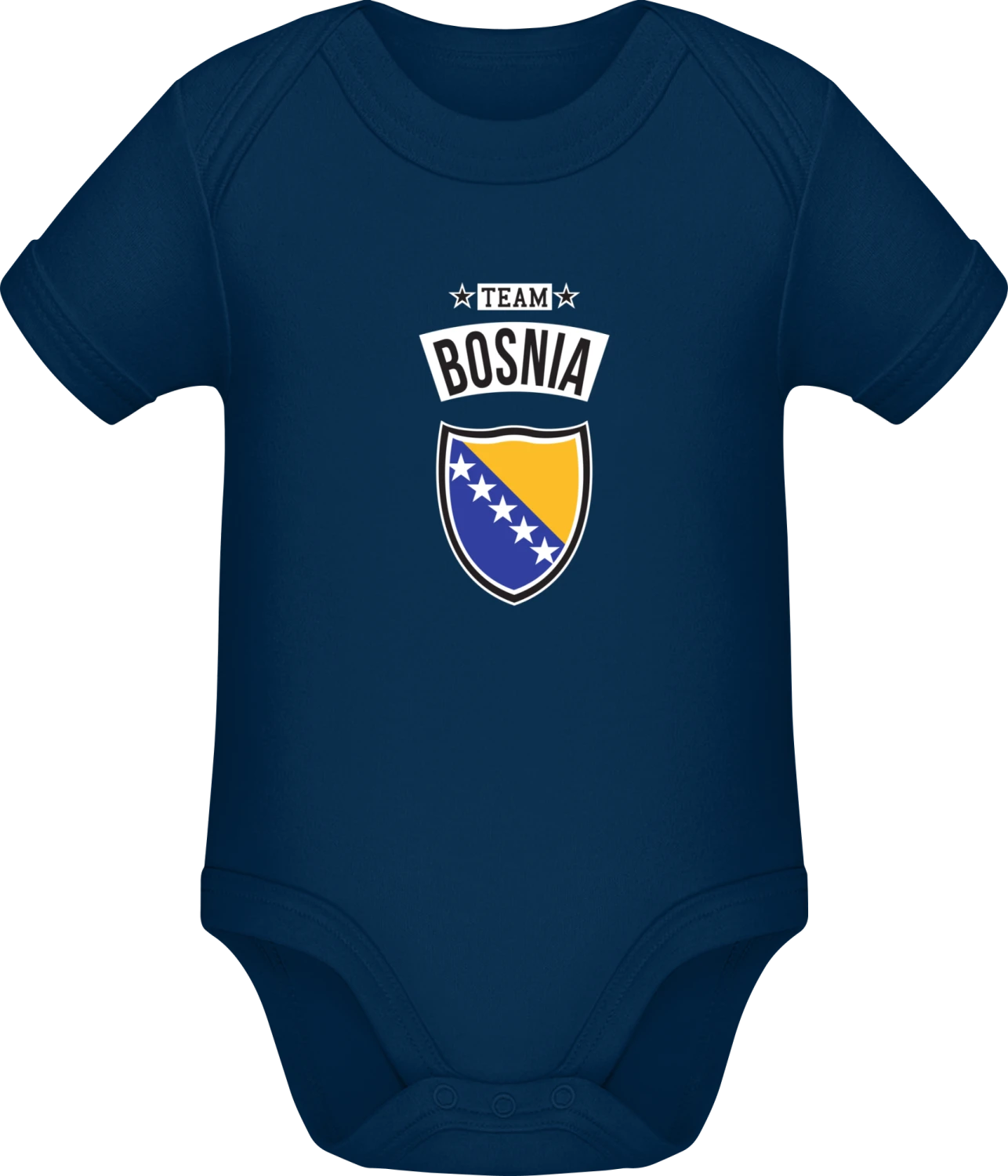 Team Bosnia - Dark Blue Sonar SSL organic babybodsuit - Front