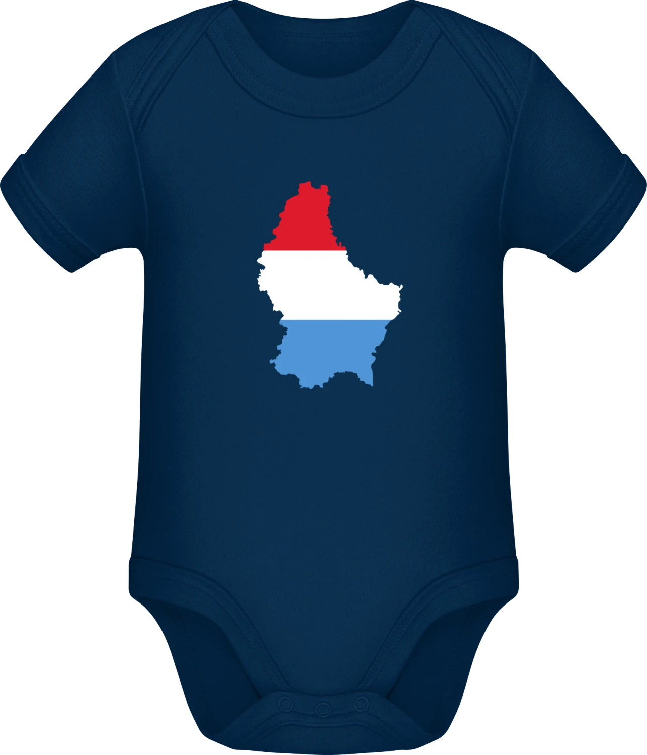 Luxembourg - Dark Blue Sonar SSL organic babybodsuit - Front