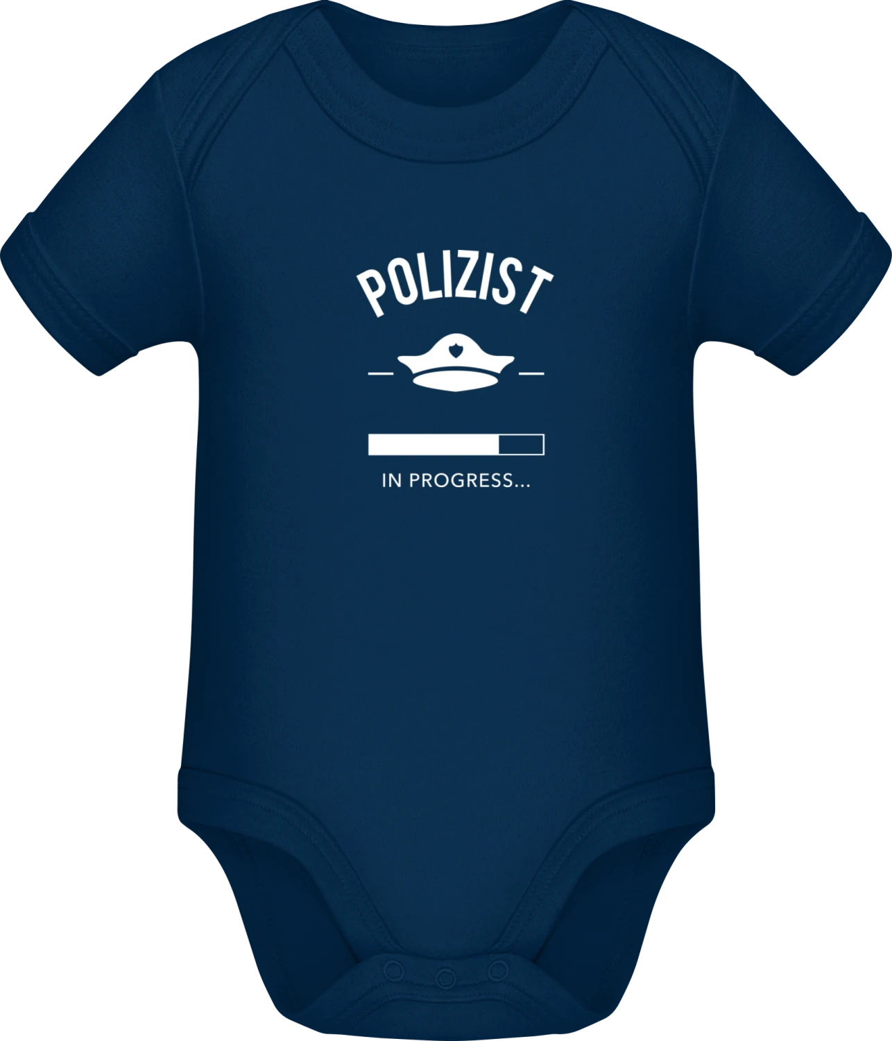 Polizist in progress - Dark Blue Sonar SSL organic babybodsuit - Front