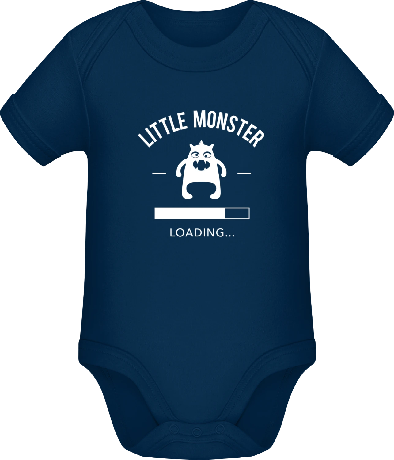 Little Monster - Dark Blue Sonar SSL organic babybodsuit - Front