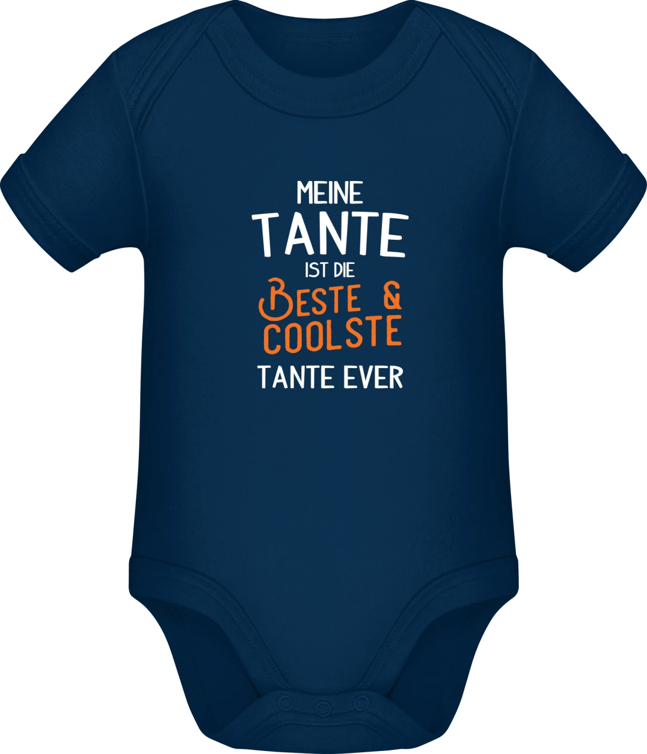 Meine Tante ist die beste & coolste Tante ever - Dark Blue Sonar SSL organic babybodsuit - Front