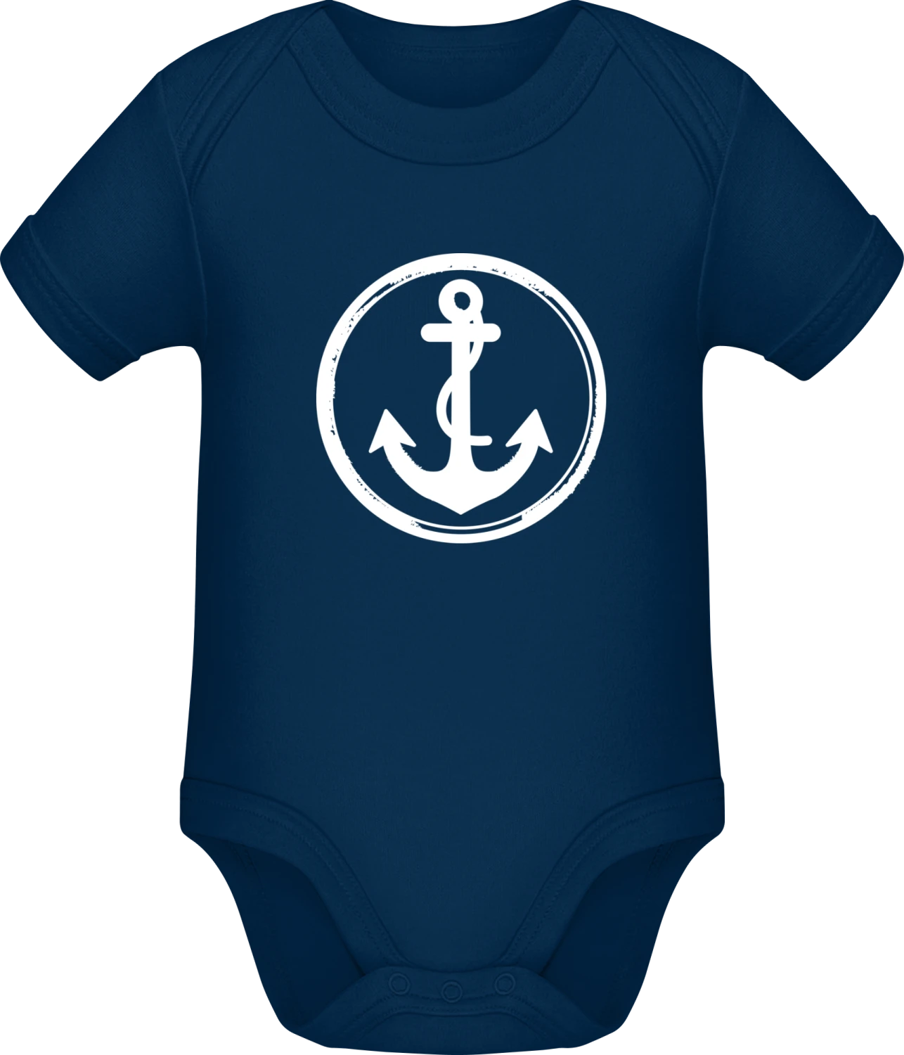 Anchor - Dark Blue Sonar SSL organic babybodsuit - Front