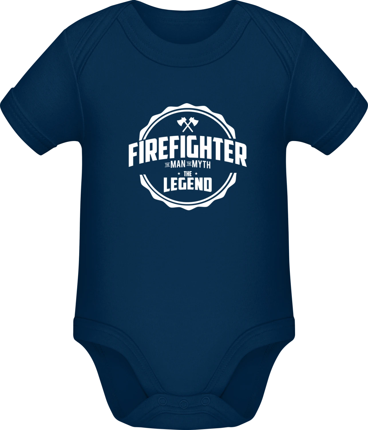 Firefighter The Man The Myth The Legend - Dark Blue Sonar SSL organic babybodsuit - Front