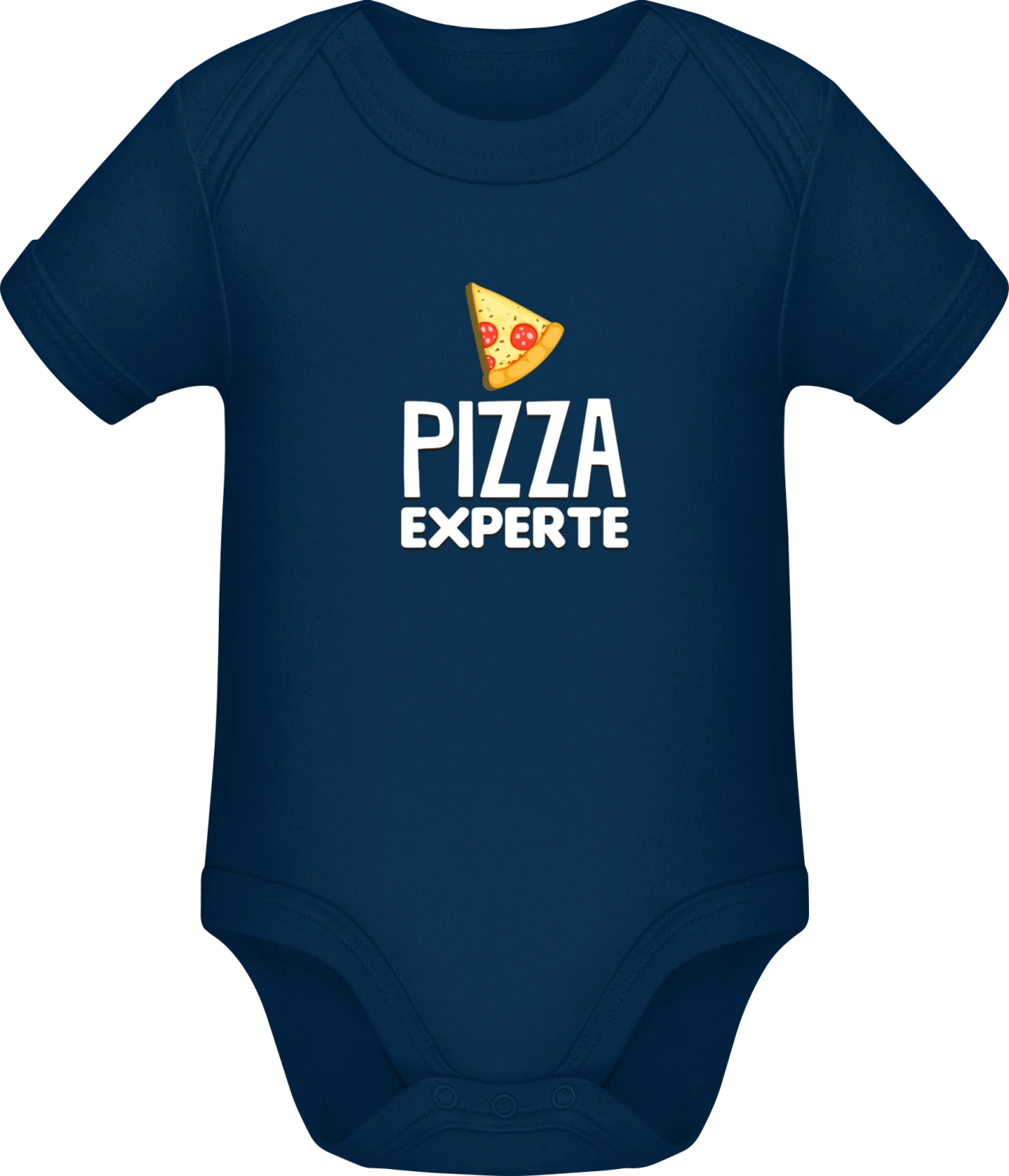 Pizza Experte  - Dark Blue Sonar SSL organic babybodsuit - Front