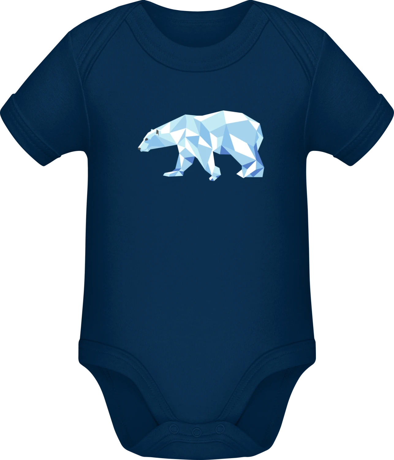 Polar Bear Effect - Dark Blue Sonar SSL organic babybodsuit - Front