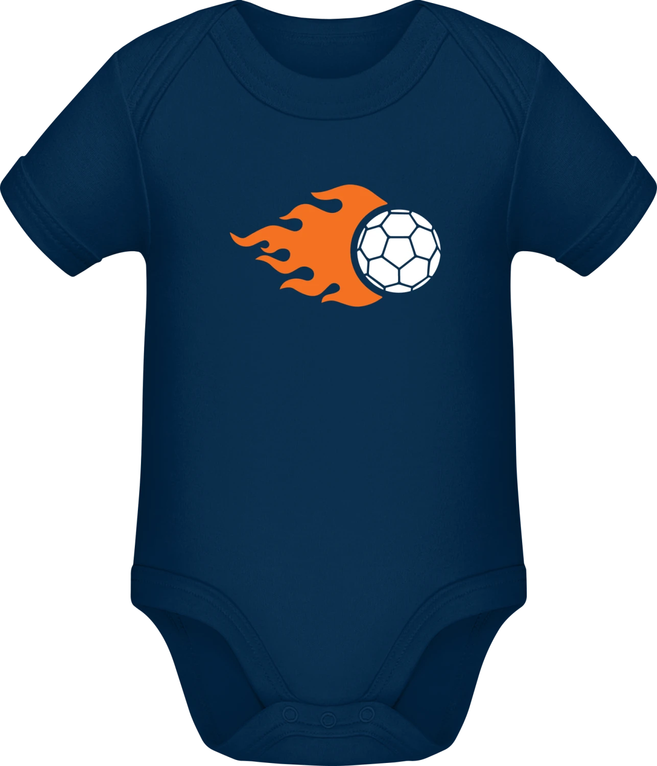 Handball schneller Ball mit Feuer - Dark Blue Sonar SSL organic babybodsuit - Front