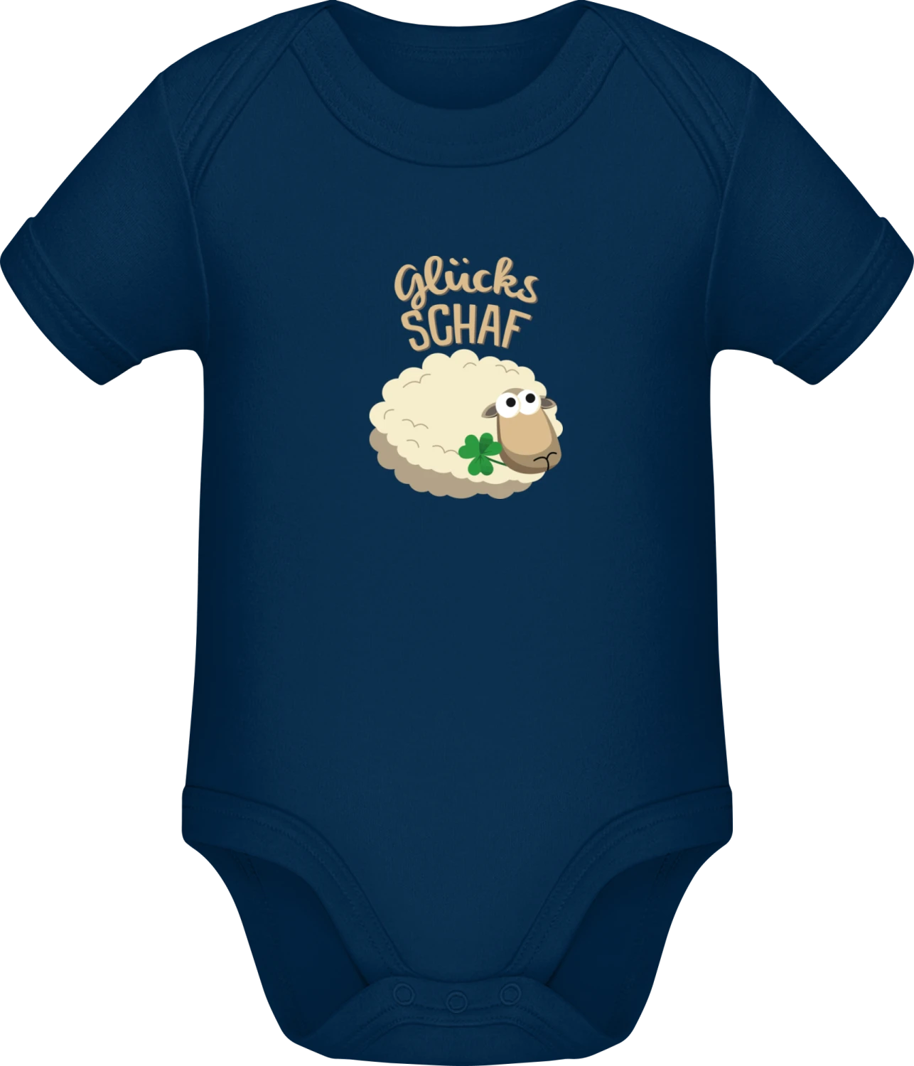 Glücksschaf - Dark Blue Sonar SSL organic babybodsuit - Front