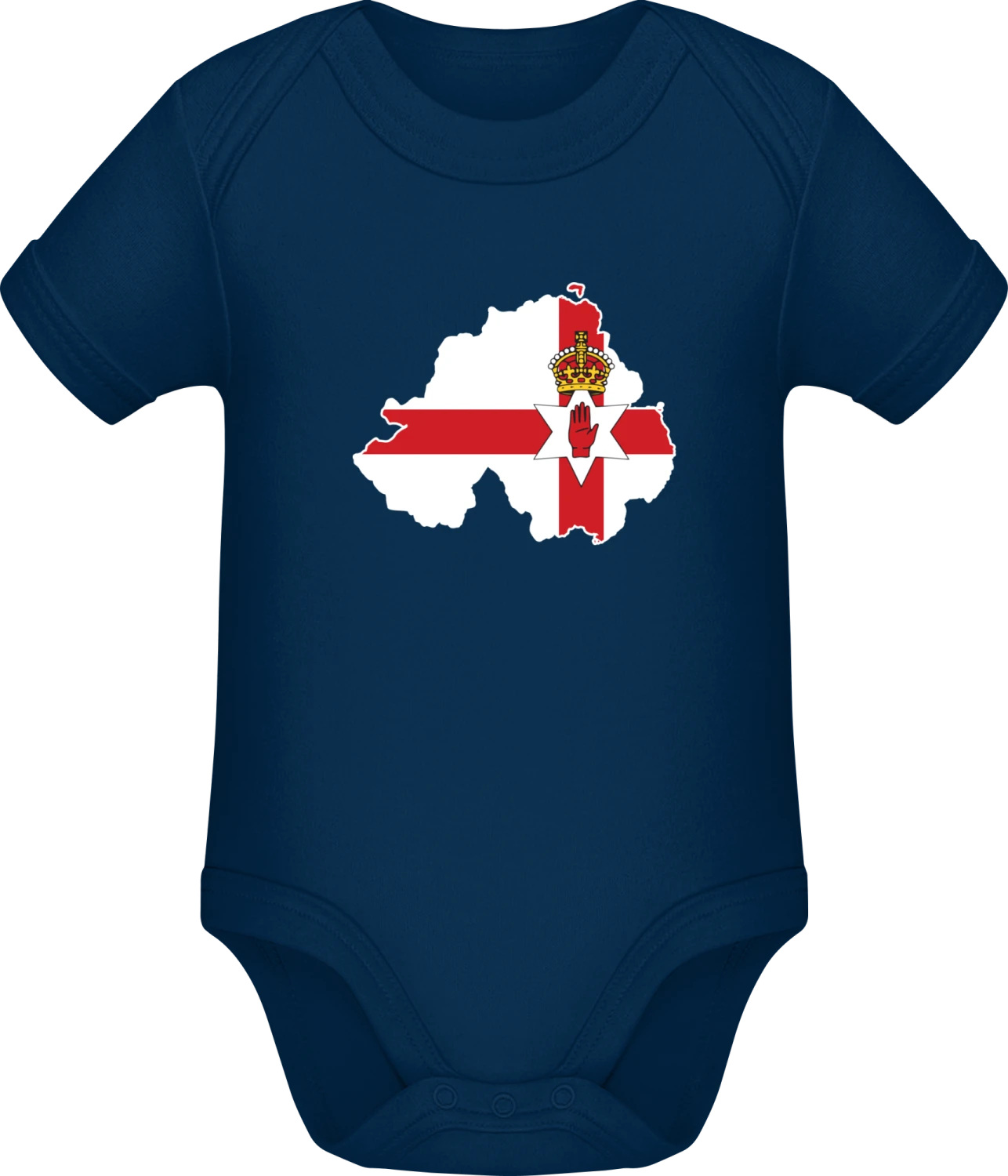 Northern Ireland Map - Dark Blue Sonar SSL organic babybodsuit - Front