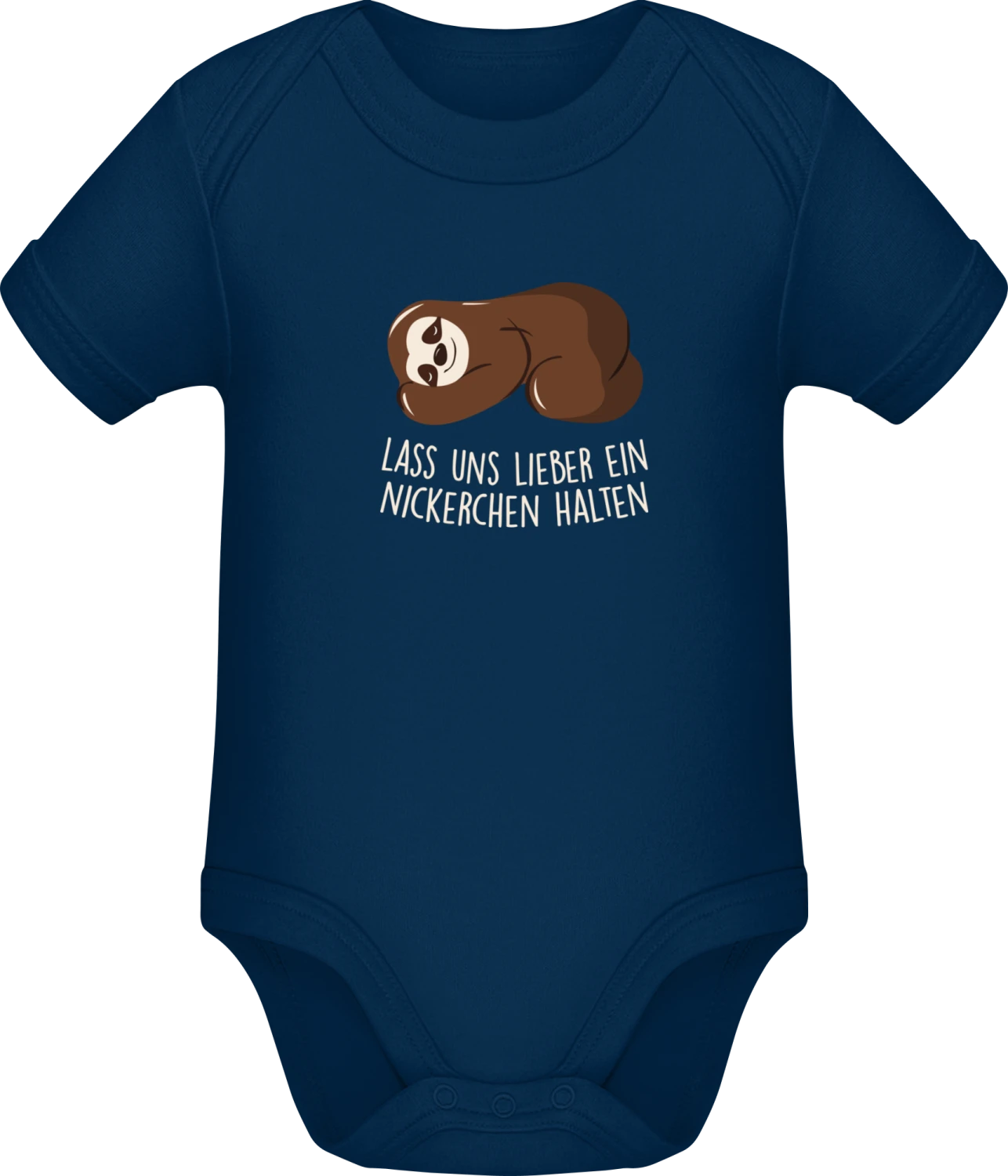 Lass uns lieber ein Nickerchen machen - Dark Blue Sonar SSL organic babybodsuit - Front