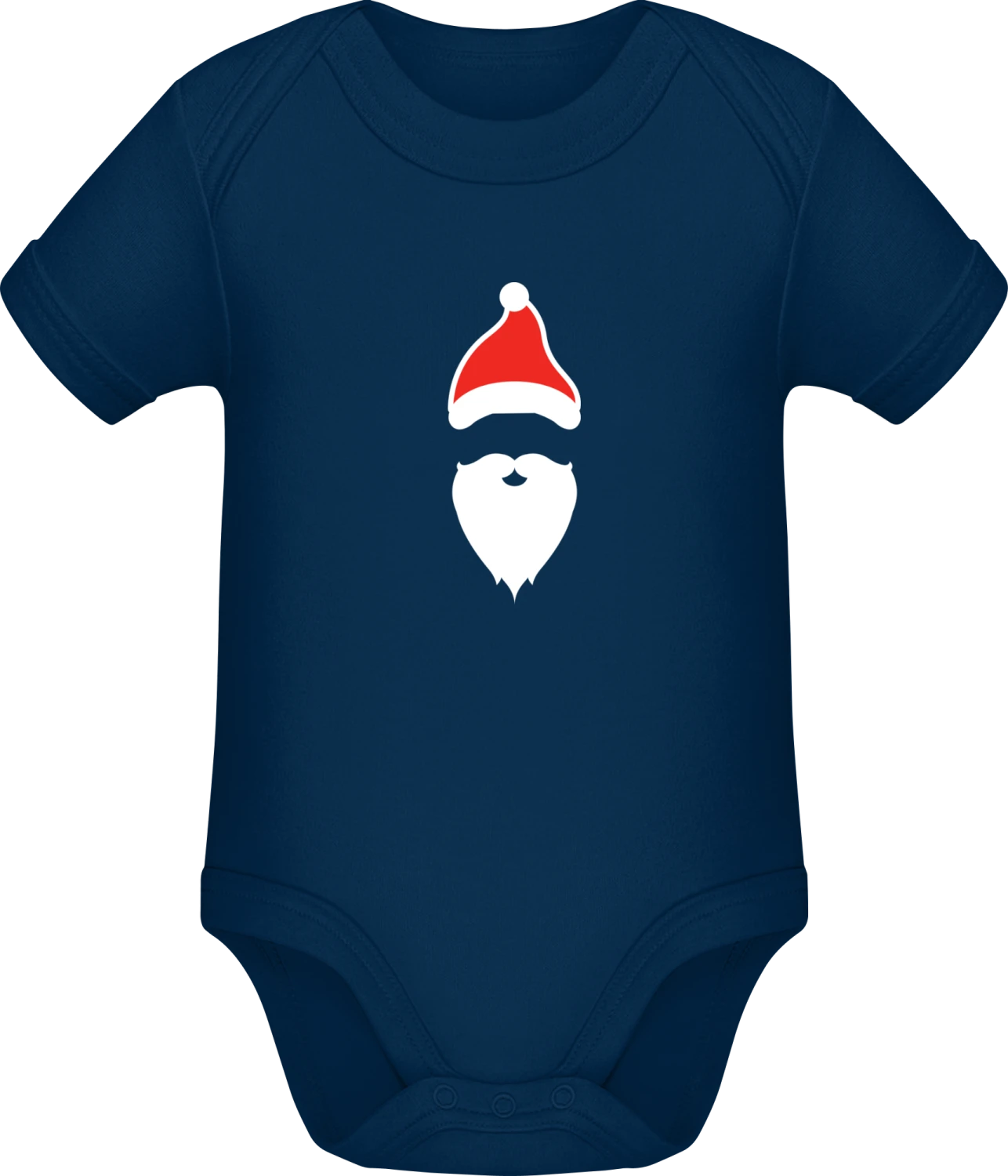 Santa Beard And Hat - Dark Blue Sonar SSL organic babybodsuit - Front