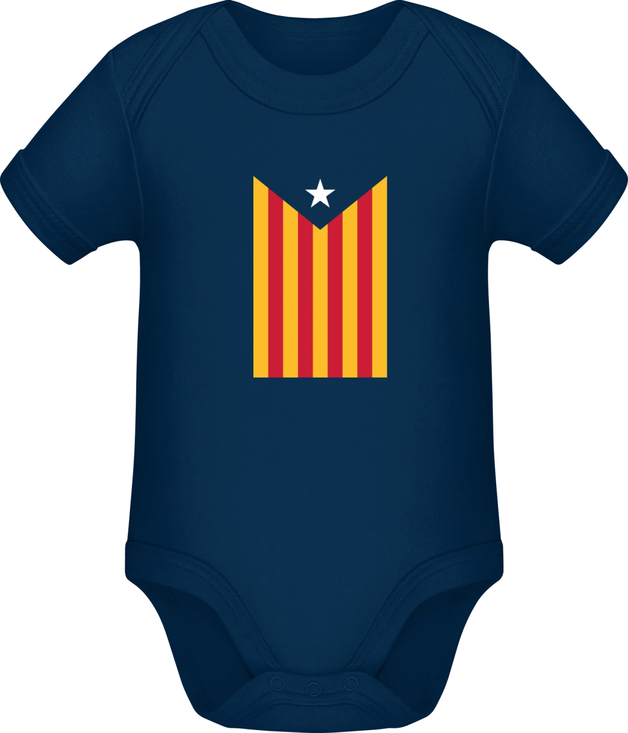 Catalan Flag Effect - Dark Blue Sonar SSL organic babybodsuit - Front