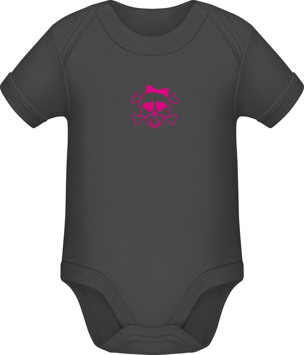 Baby Skull - Dark Grey Sonar SSL organic babybodsuit - Front