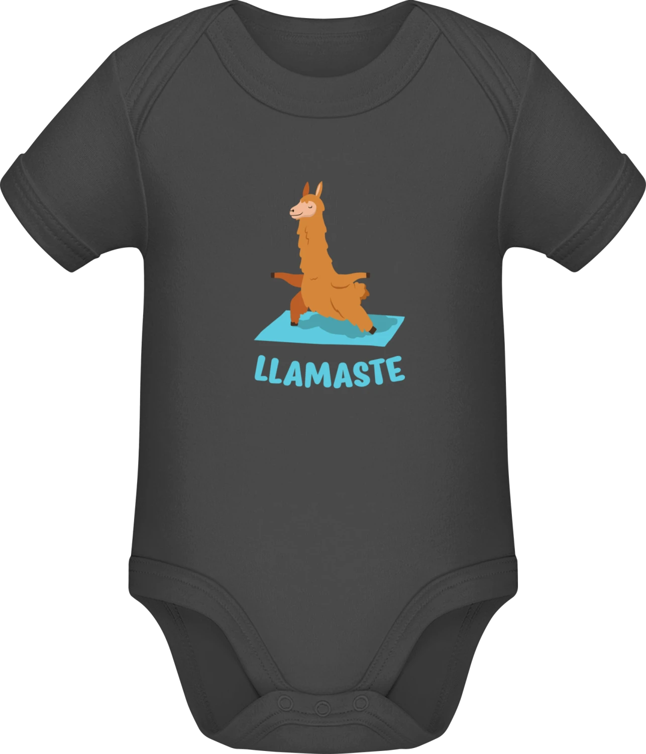 Llamaste - Dark Grey Sonar SSL organic babybodsuit - Front