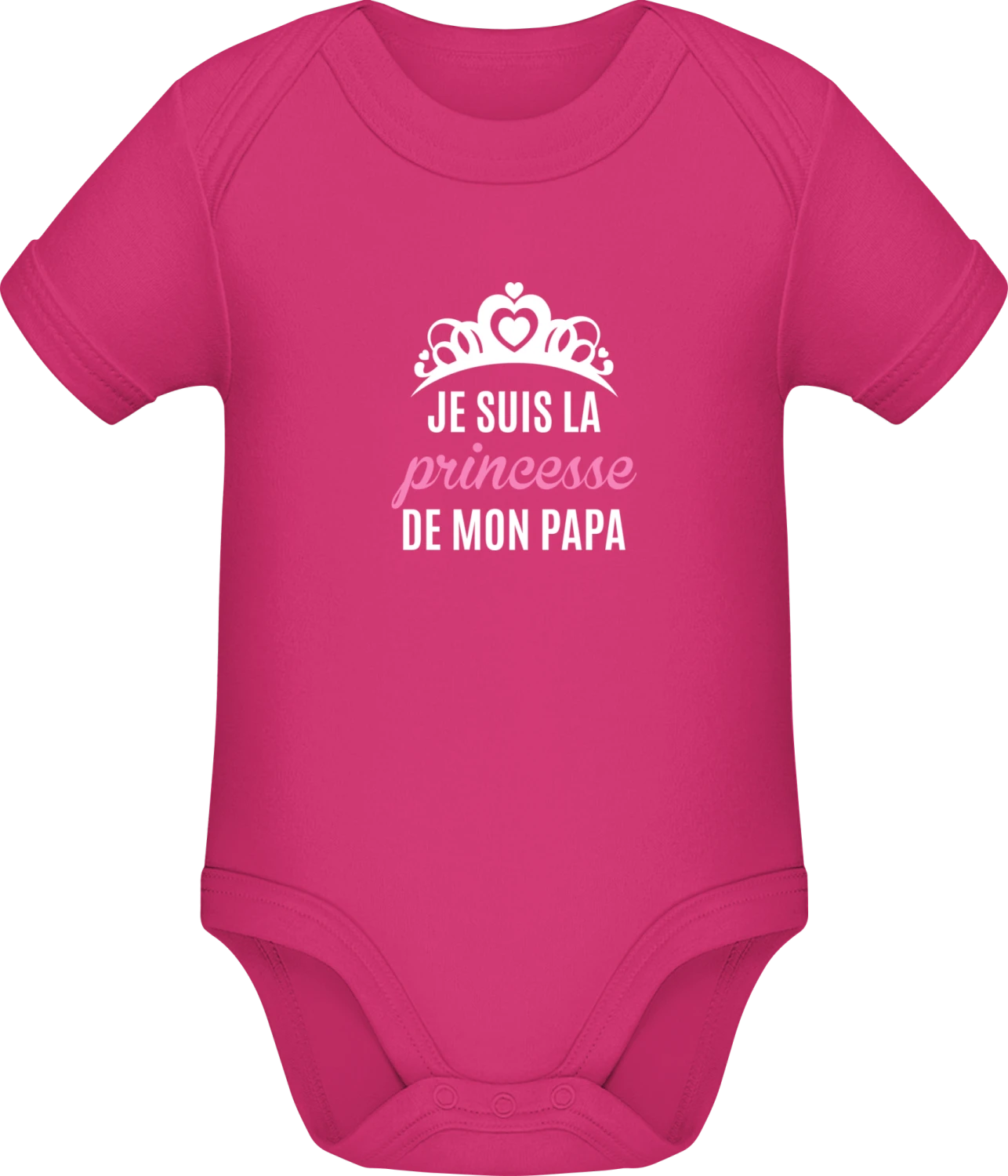 Je suis la princesse de mon papa - Fuchsia Sonar SSL organic babybodsuit - Front