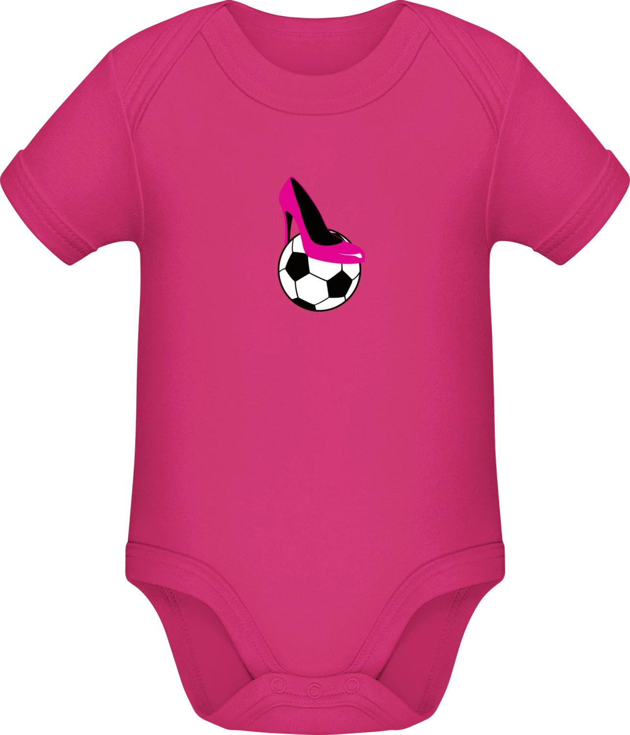 Womens Soccer - Fuchsia Sonar SSL organic babybodsuit - Front