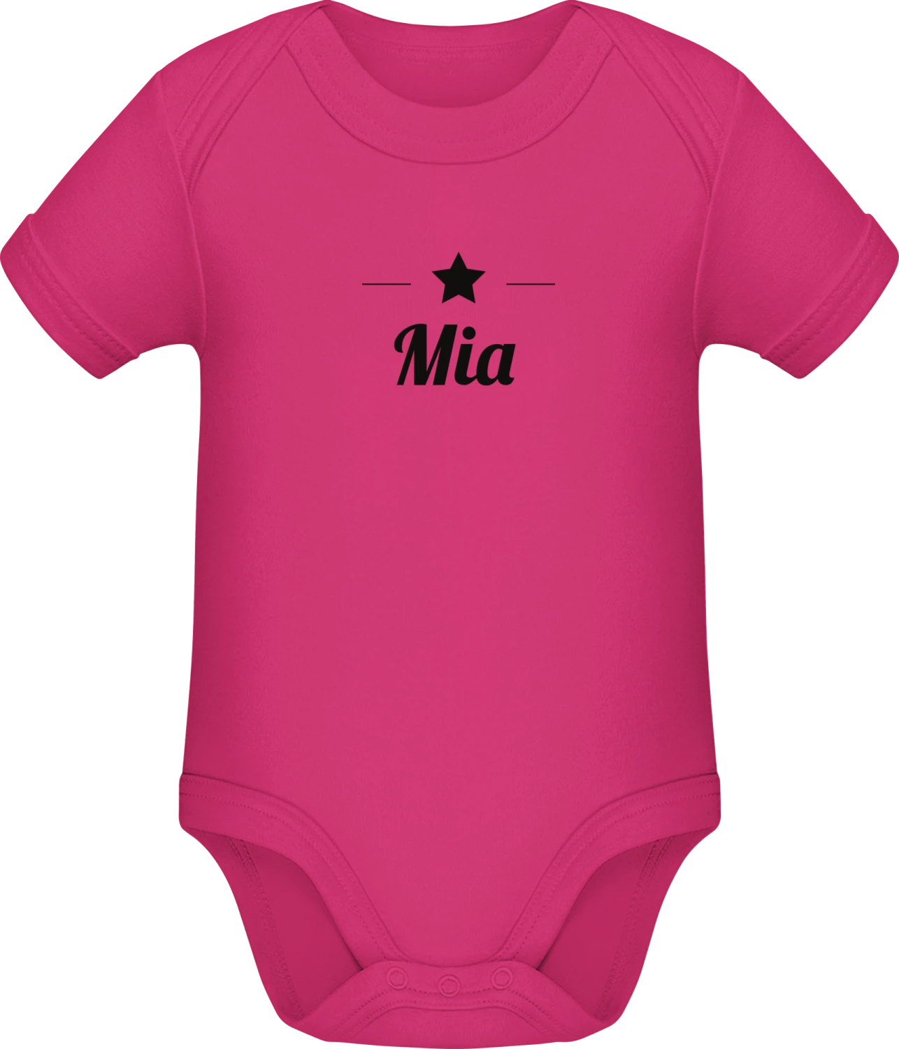 Mia Stern - Fuchsia Sonar SSL organic babybodsuit - Front