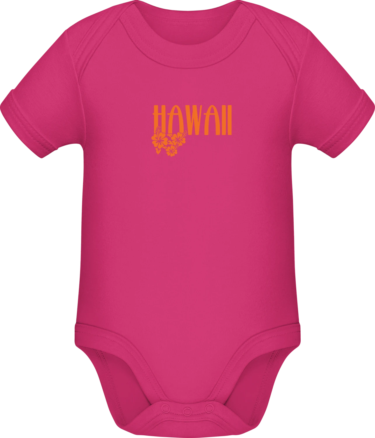 Hawaii - Fuchsia Sonar SSL organic babybodsuit - Front