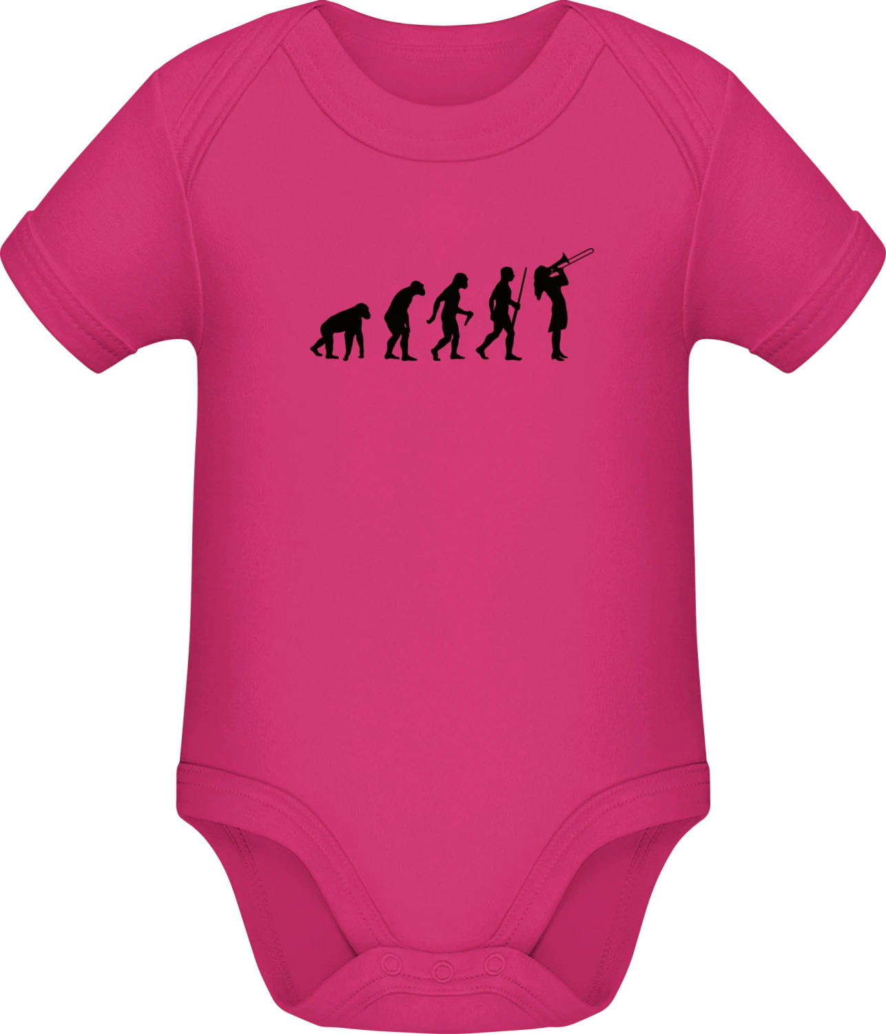 Female Trombone Player Evolution - Fuchsia Sonar SSL organic babybodsuit - Front